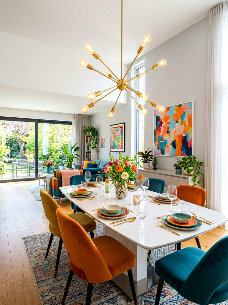 Modern Sputnik Light - 25 Spring Dining Room Chandelier Ideas