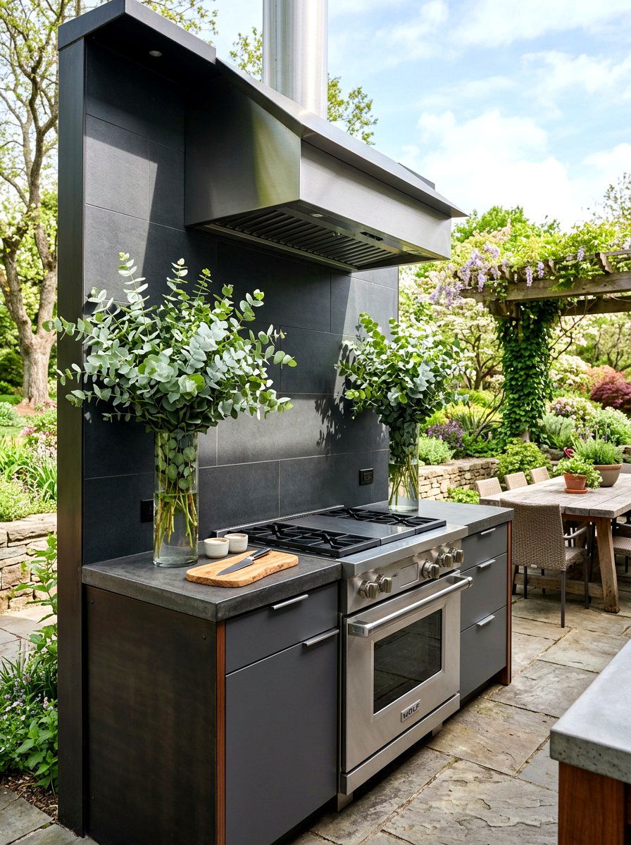 Modern Stove Greenery Display - 25 Spring Stove Decor Ideas