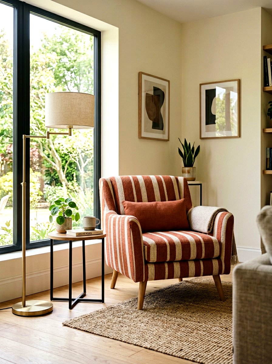 Modern Striped Accent Chair - 25 Spring Striped Decor Ideas