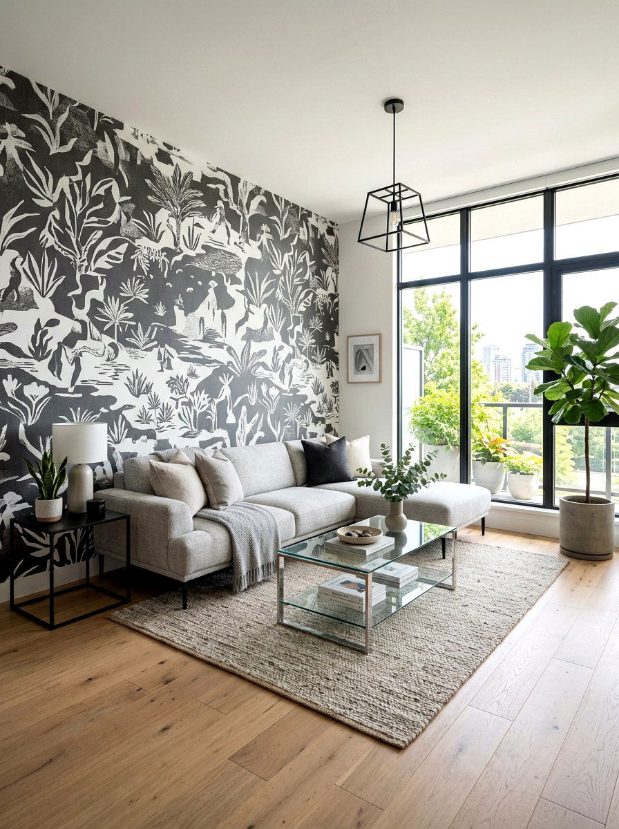 Modern Toile Living Room - 25 Spring Toile Decor Ideas