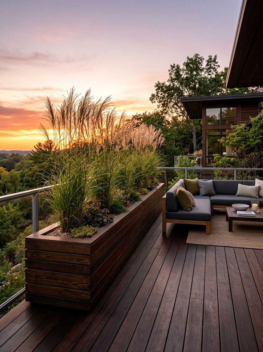 Modern Wood Trough Planter - 25 Spring DIY Planter Ideas