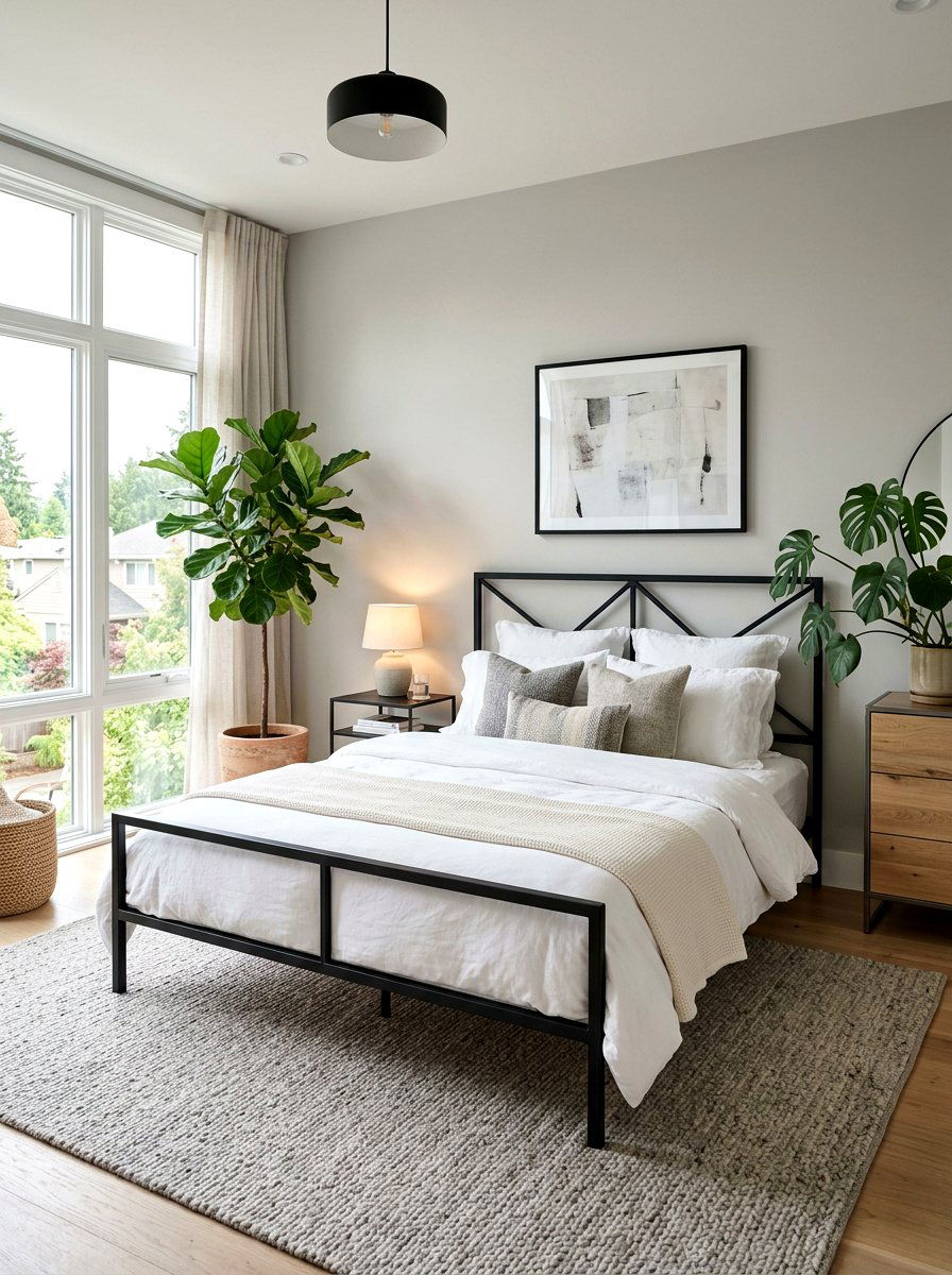 Modern black iron bed frame - 25 Spring Four Poster Bed Decor Ideas