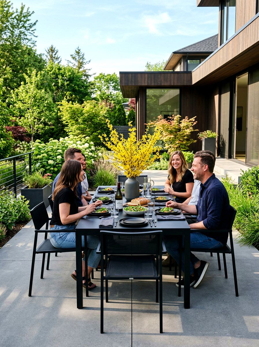 Modern black outdoor dining - 25 Spring Outdoor Dining Table Ideas