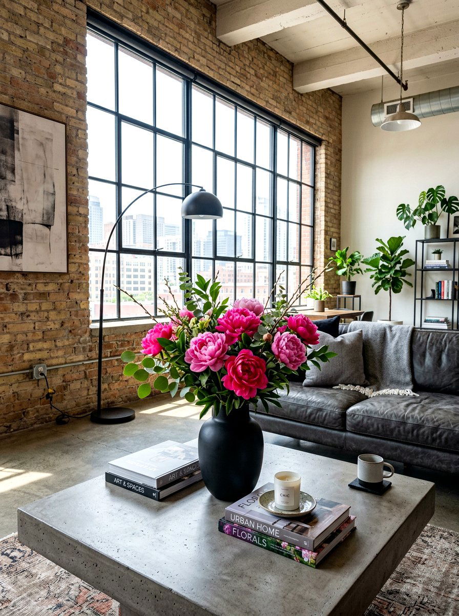 Modern black vase peony - 25 Spring Peony Centerpiece Ideas