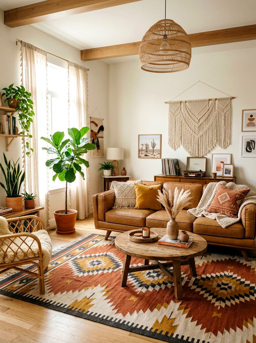 Modern boho living room decor - 25 Spring Sofa Styling Ideas