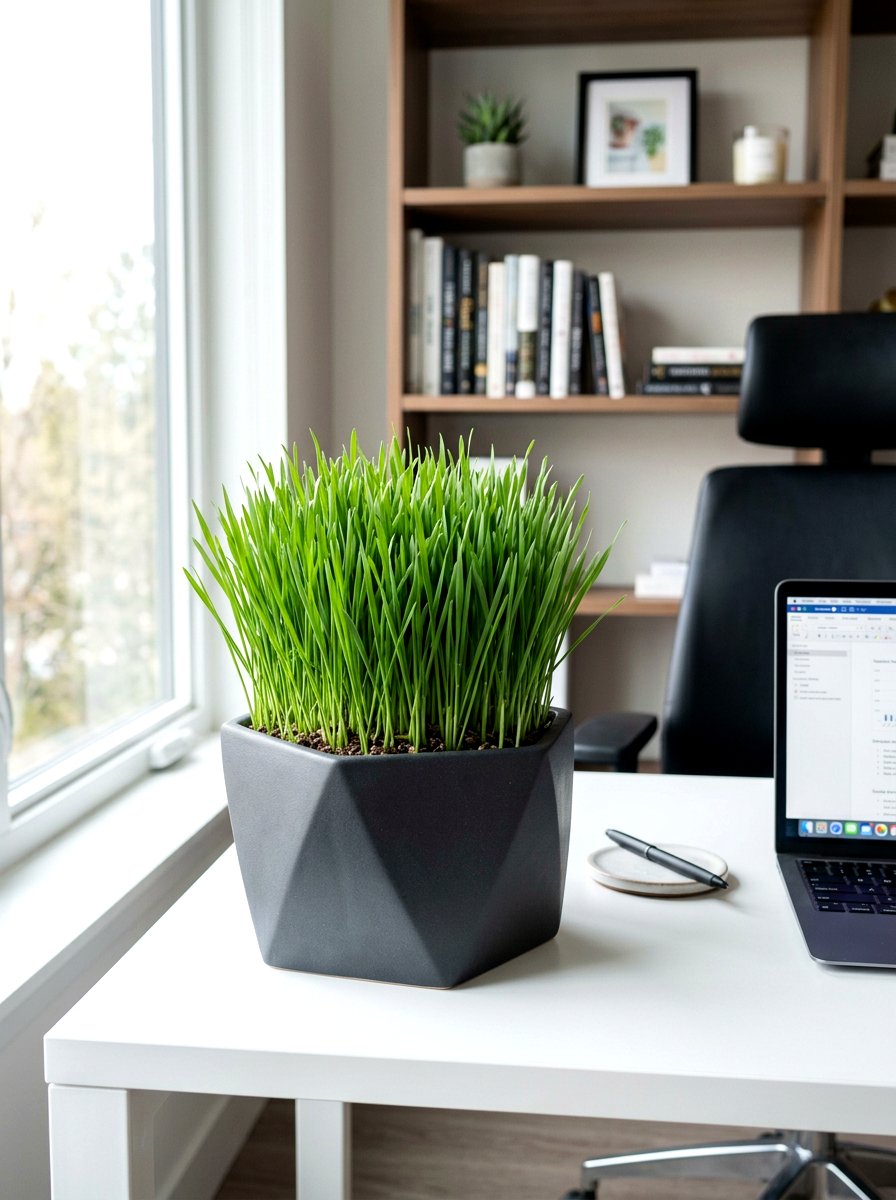 Modern ceramic wheatgrass pot - 25 Spring Wheatgrass Centerpiece Ideas