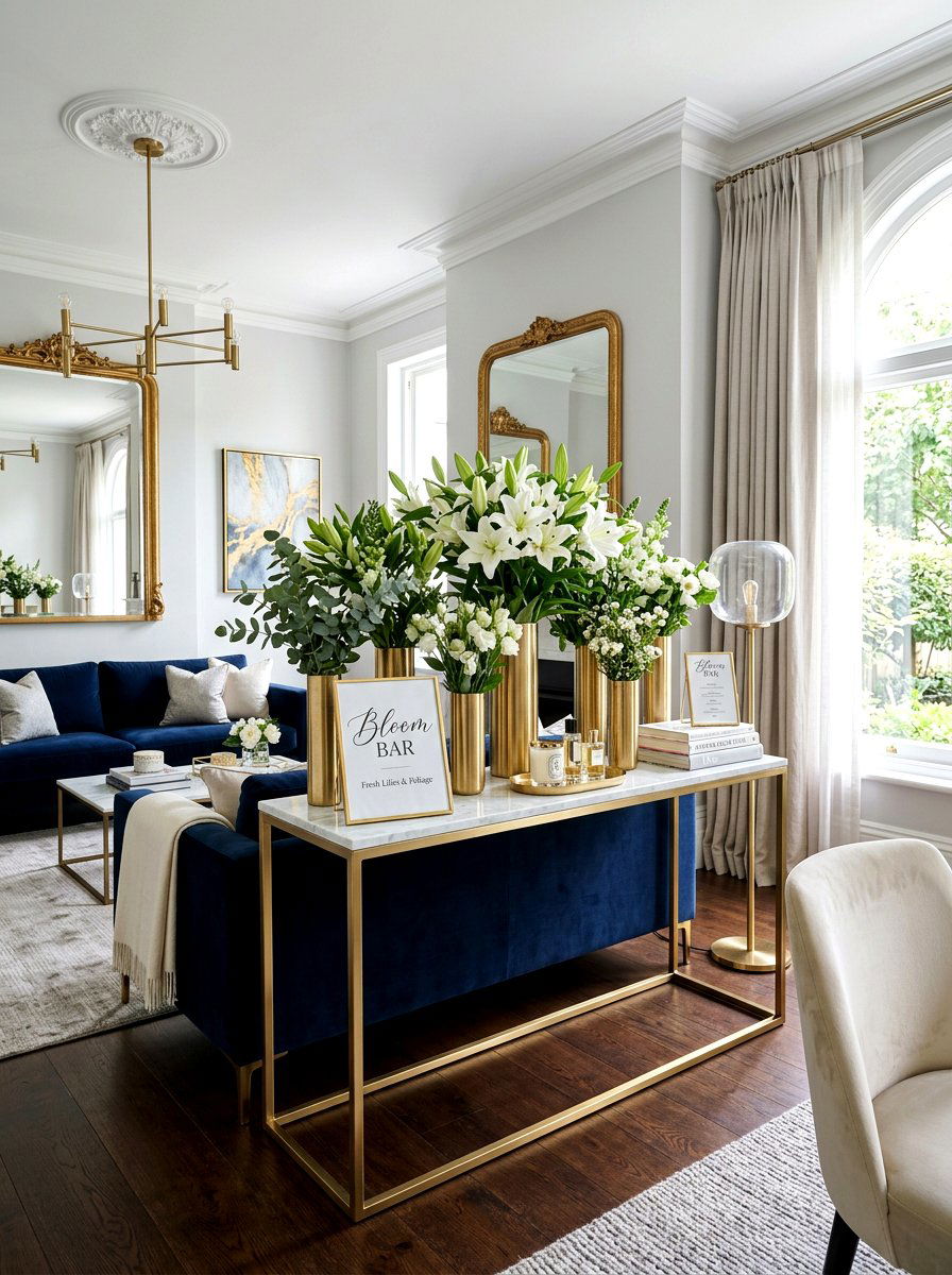 Modern console table - 25 Spring Bloom Bar Ideas