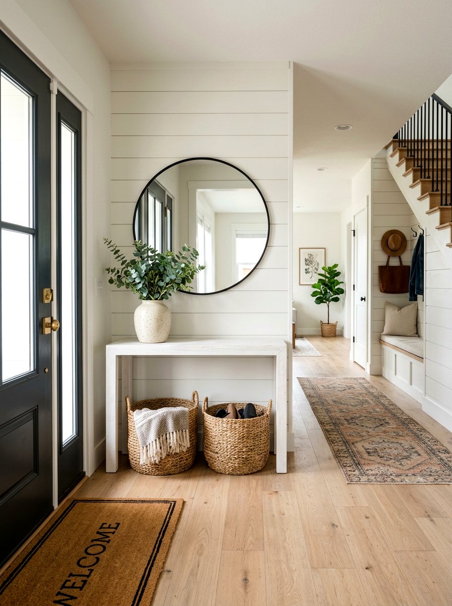 Modern farmhouse entryway - 25 Spring Modern Farmhouse Decor Ideas