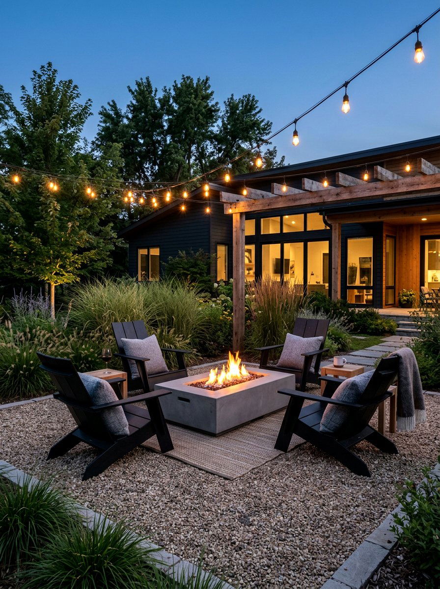 Modern fire pit seating - 25 Spring Outdoor Furniture Decor Ideas
