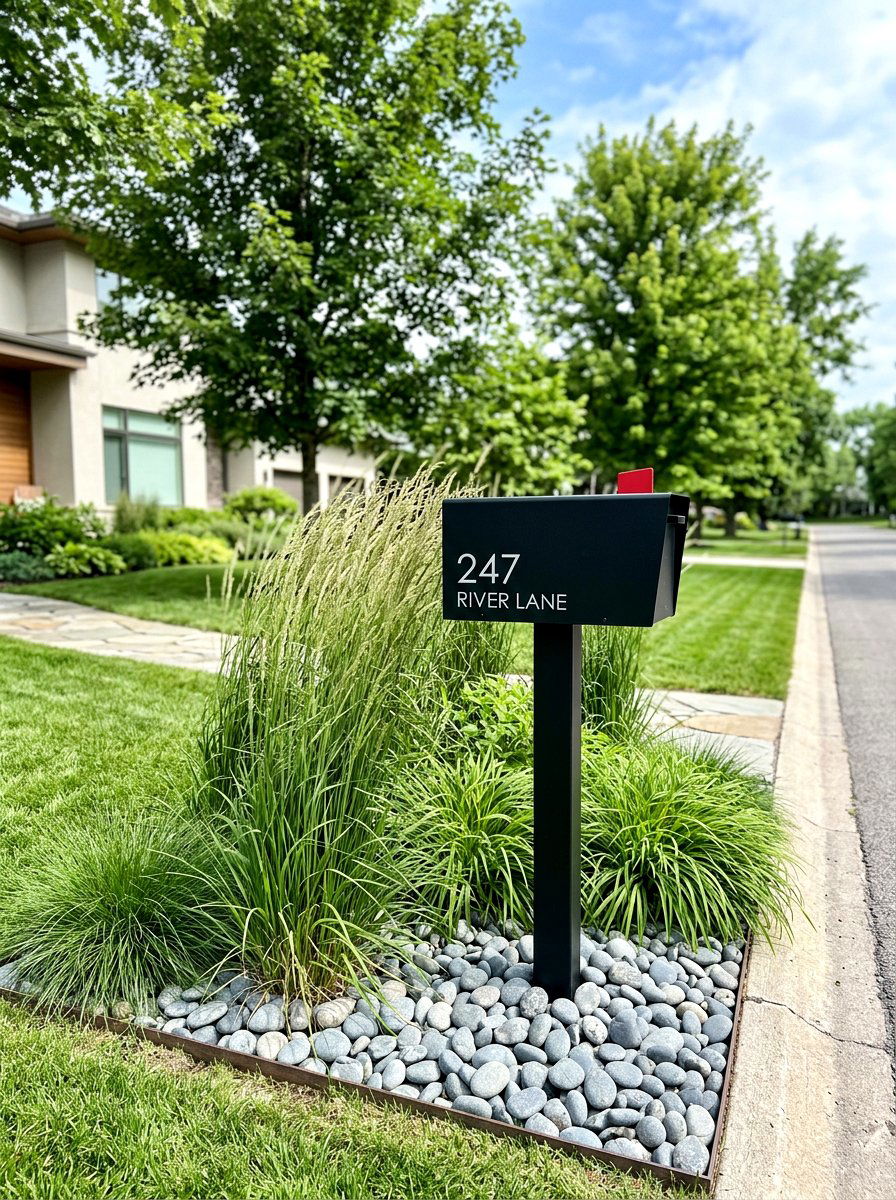 Modern mailbox landscaping - 25 Spring Mailbox Decor Ideas