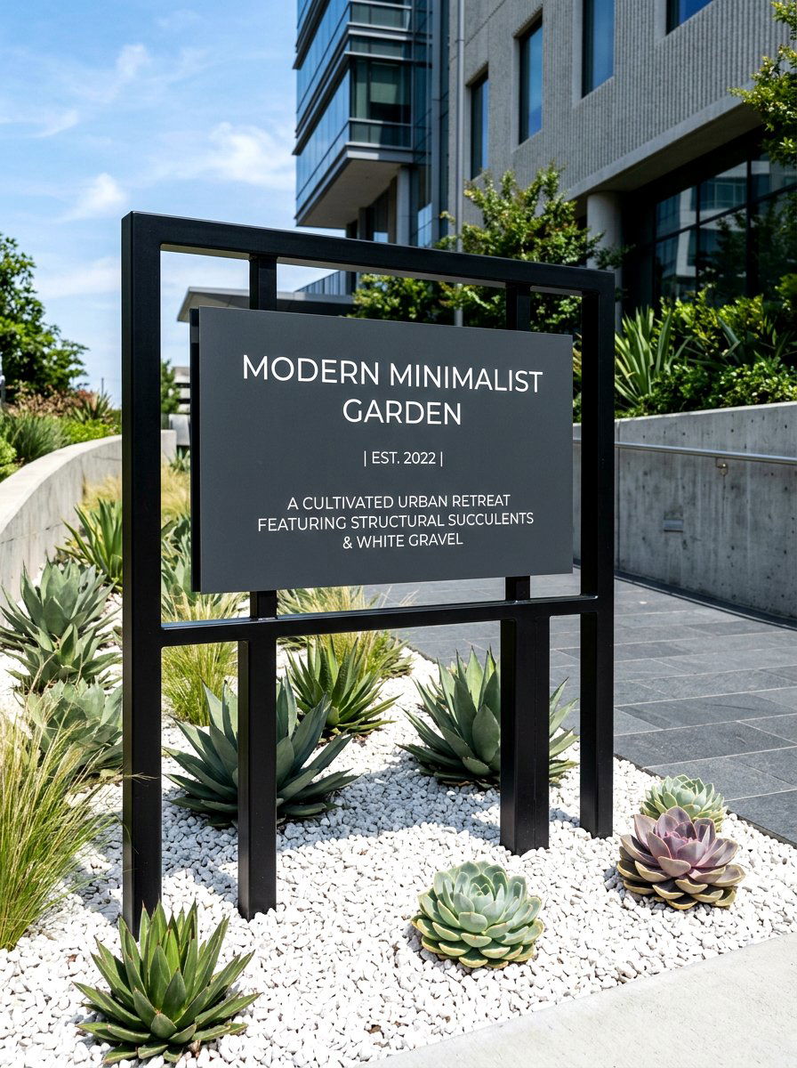 Modern minimalist garden sign - 25 Spring Garden Sign Ideas