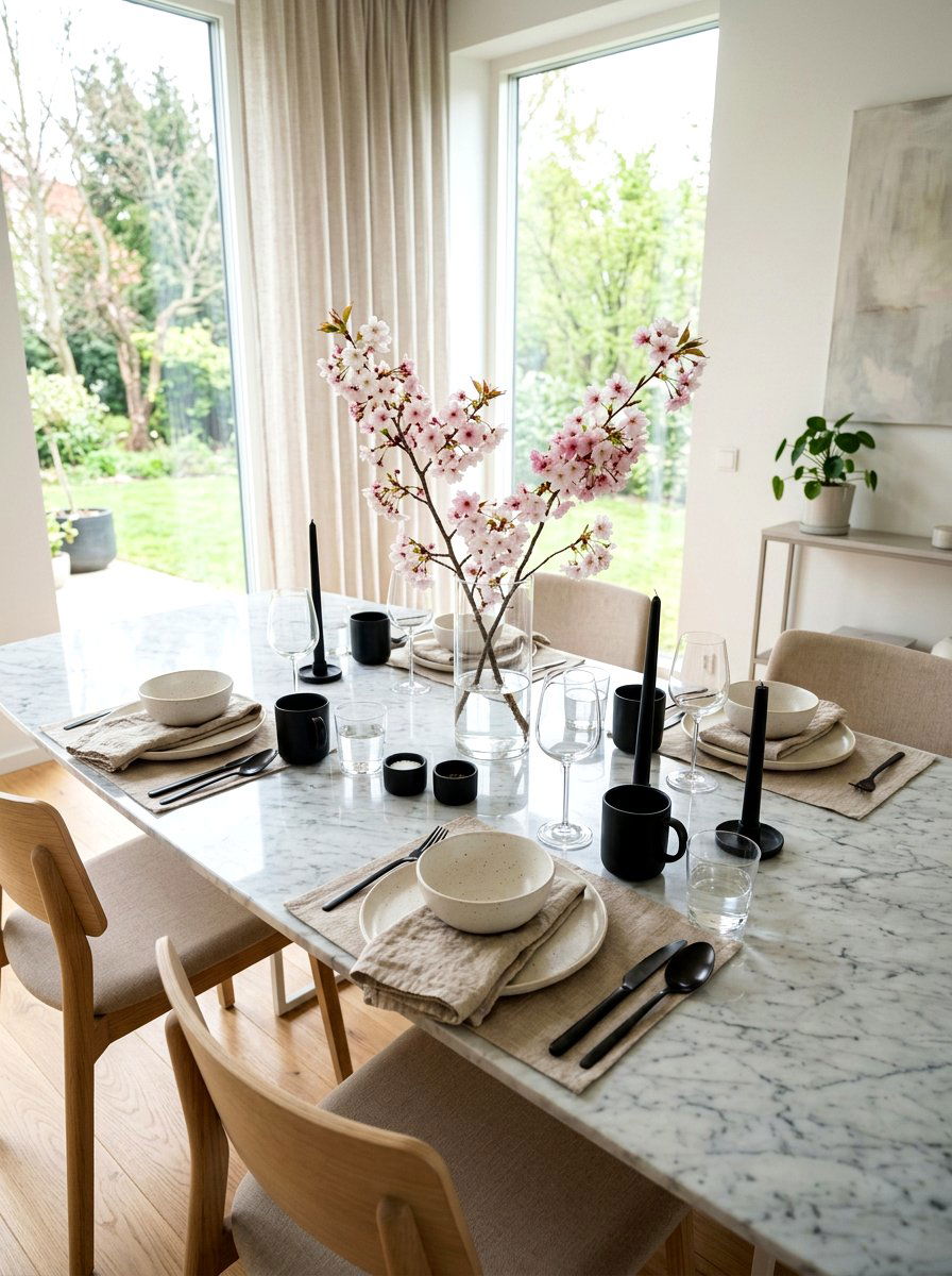 Modern minimalist spring table - 25 Spring Brunch Decor Ideas