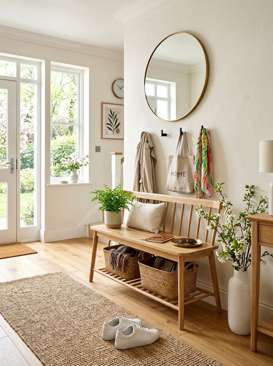 Modern spring entryway bench - 25 Spring Organic Modern Decor Ideas