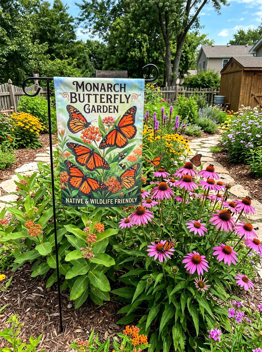 Monarch Butterfly Yard Banner - 25 Spring Yard Flag Ideas