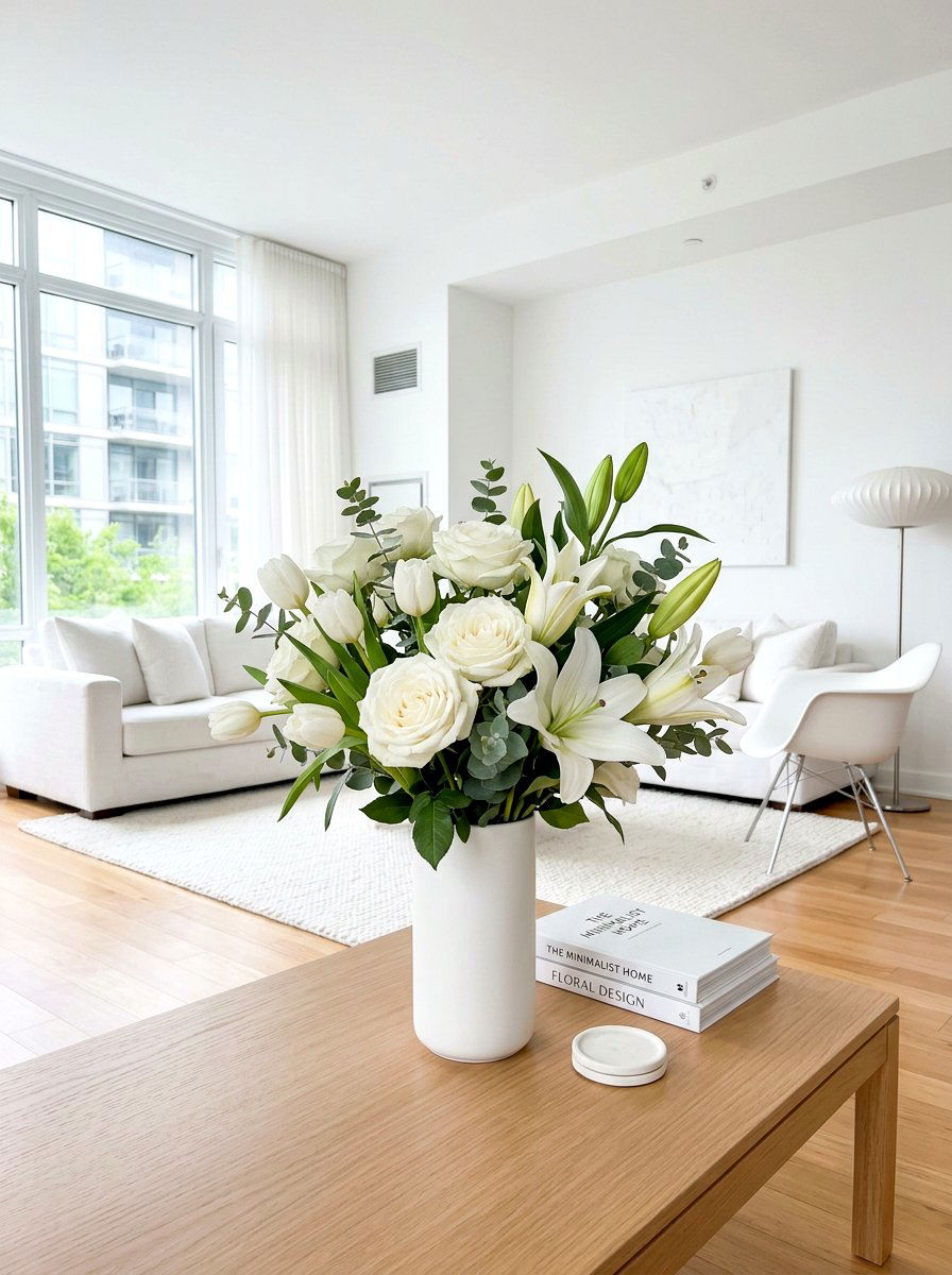 Monochromatic White Bouquet - 25 Spring Flower Bouquet Ideas