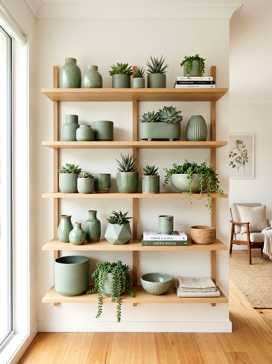 Monochrome Living Room Shelf - 25 Spring Living Room Shelf Ideas