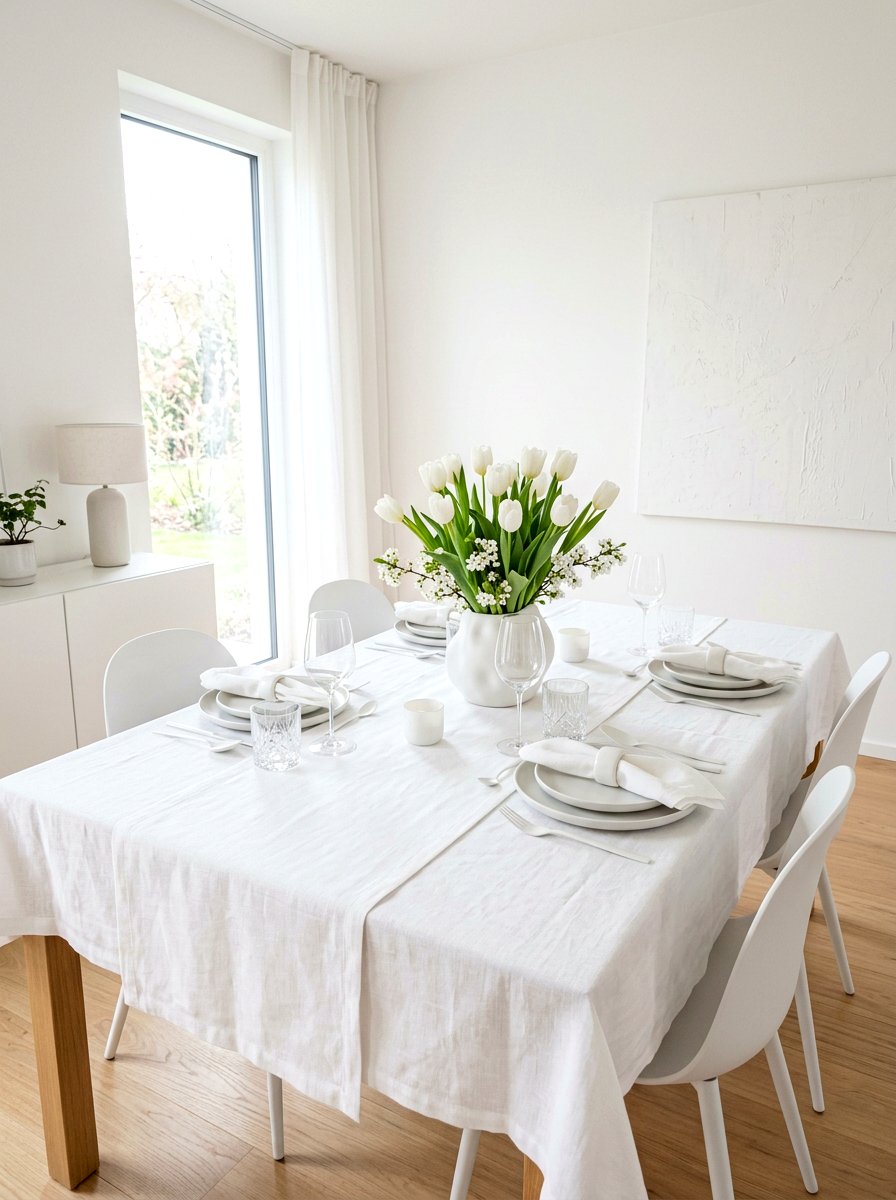 Monochrome Spring Table - 25 Spring Seasonal Table Ideas