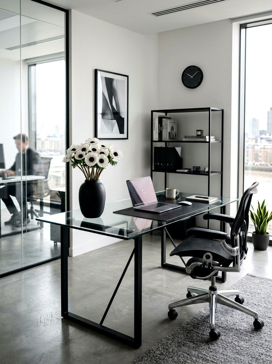 Monochrome Vase Anemones - 25 Spring Flower Vase Ideas