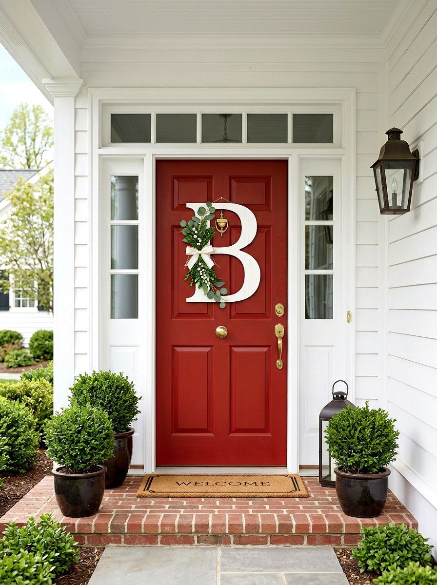 Monogram Door Decor - 25 Spring Front Door Decor Ideas