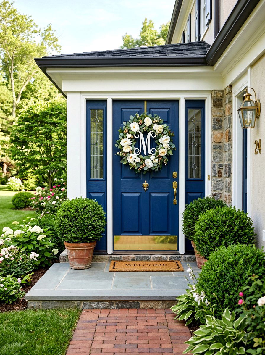 Monogram Peony Wreath - 25 Spring Peony Wreath Ideas