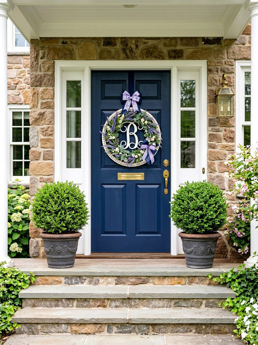 Monogram door hanger - 25 Spring Door Hanger Ideas