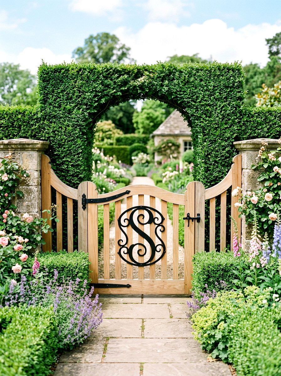 Monogram garden gate - 25 Spring Garden Gate Decor Ideas