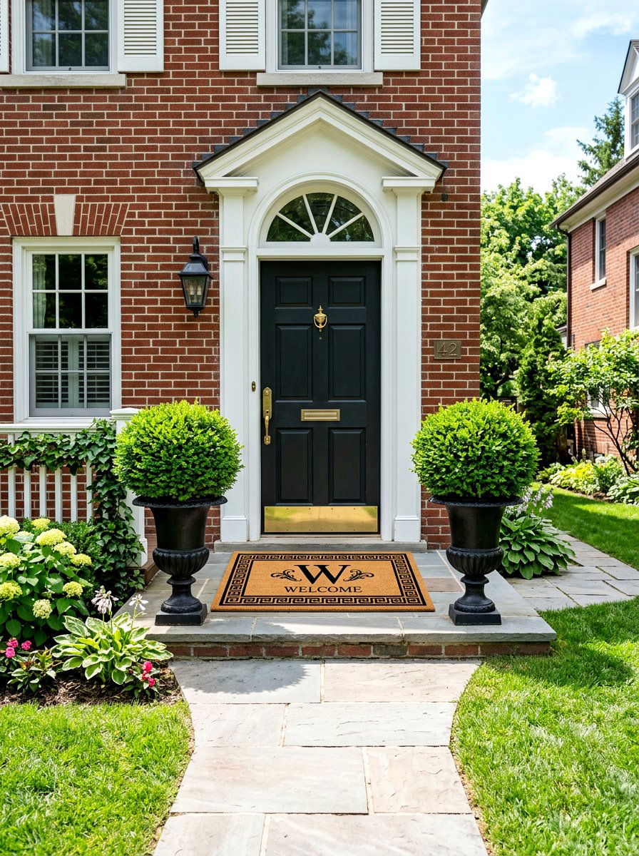 Monogram initial welcome mat - 25 Spring Welcome Mat Ideas