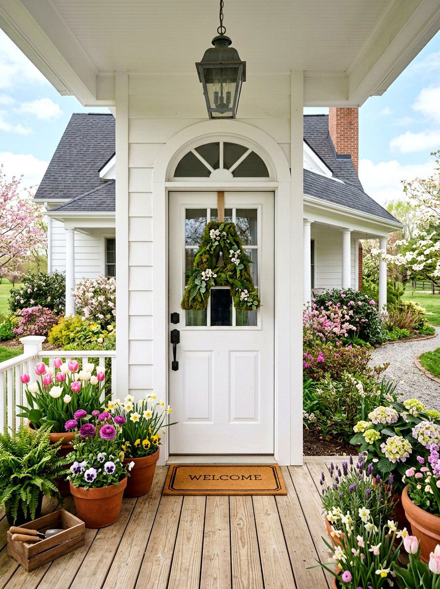 Monogram moss wreath - 25 Spring Letter Wreath Ideas