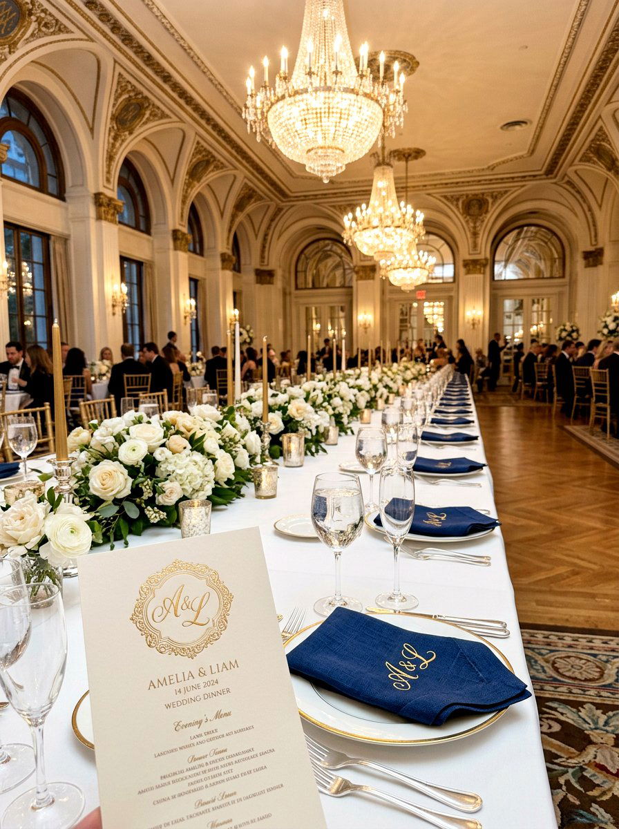 Monogrammed Menu - 25 Spring Menu Card Ideas