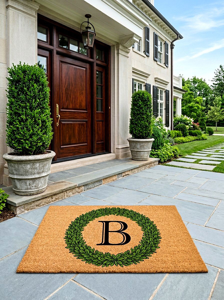 Monogrammed Outdoor Mat - 25 Spring Doormat Ideas