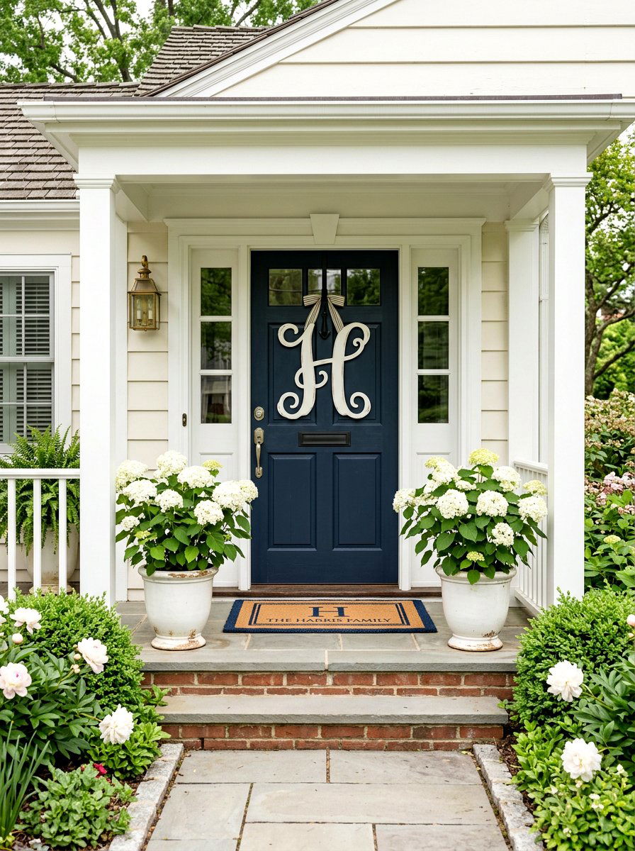 Monogrammed Porch Decor - 25 Front Porch Spring Decor Ideas