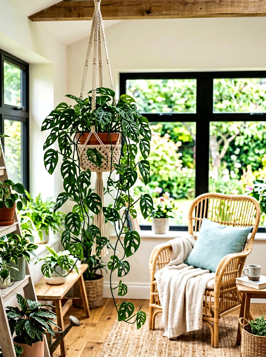 Monstera Adansonii Hanging Basket - 25 Spring Monstera Plant Ideas