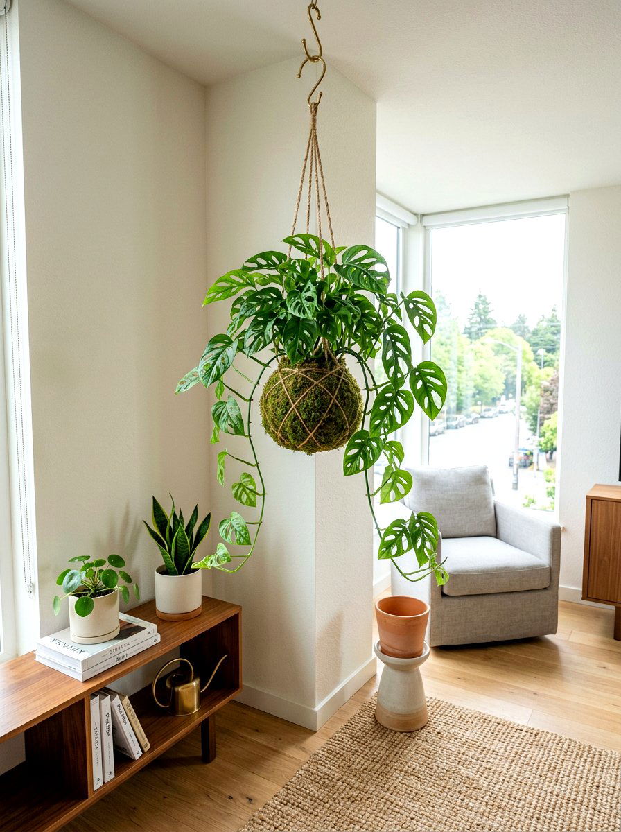 Monstera Adansonii Kokedama - 25 Spring Kokedama Ideas