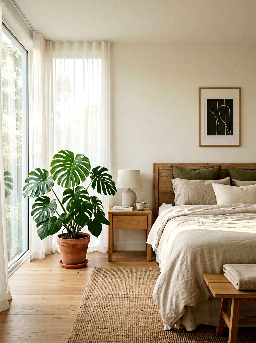 Monstera Bedroom Sanctuary - 25 Spring Monstera Plant Ideas