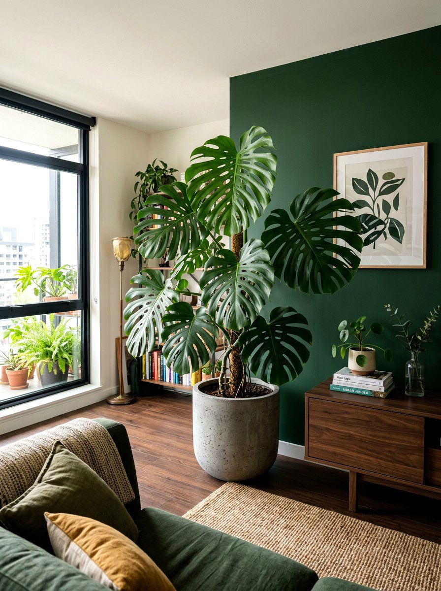 Monstera Deliciosa - 25 Spring Living Room Plant Ideas