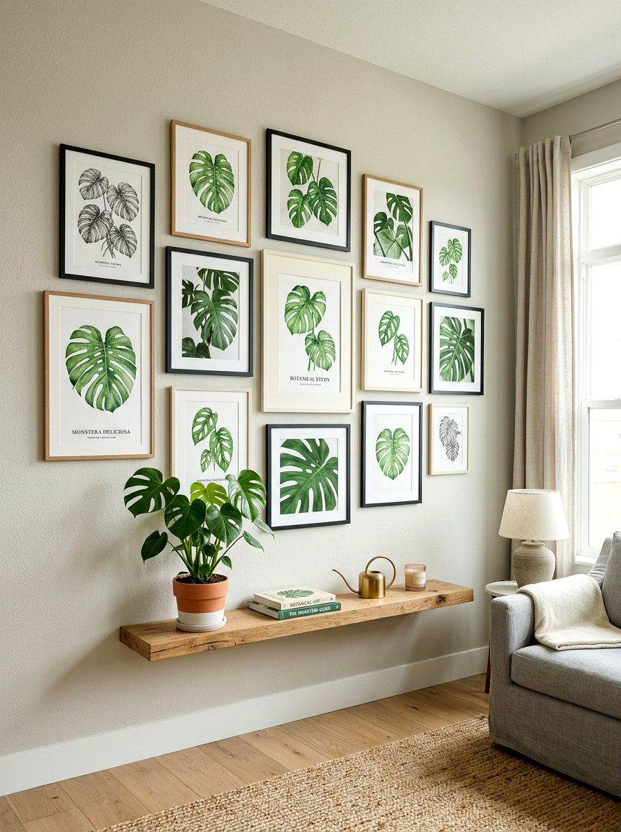 Monstera Leaf Wall Art Gallery - 25 Spring Monstera Plant Ideas