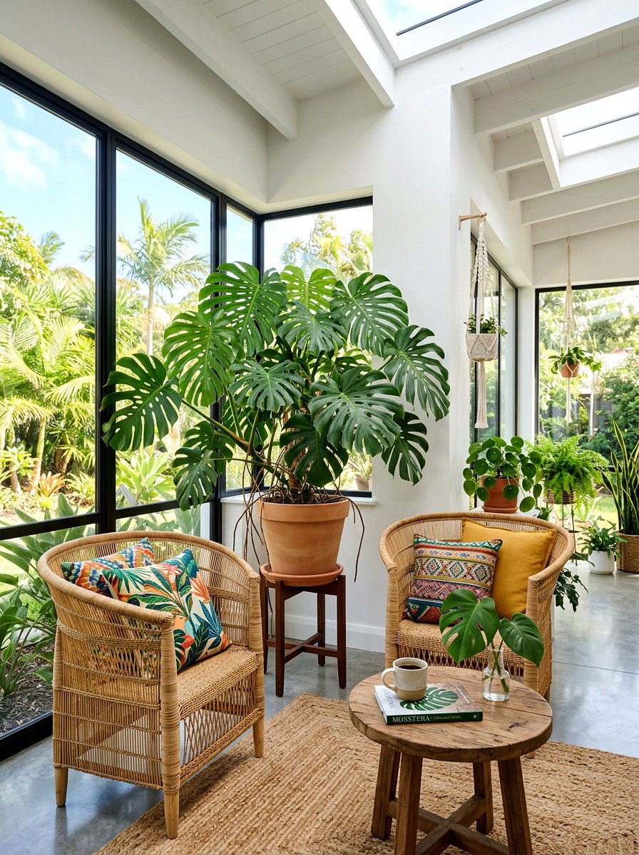 Monstera deliciosa corner - 25 Spring Indoor Plant Ideas