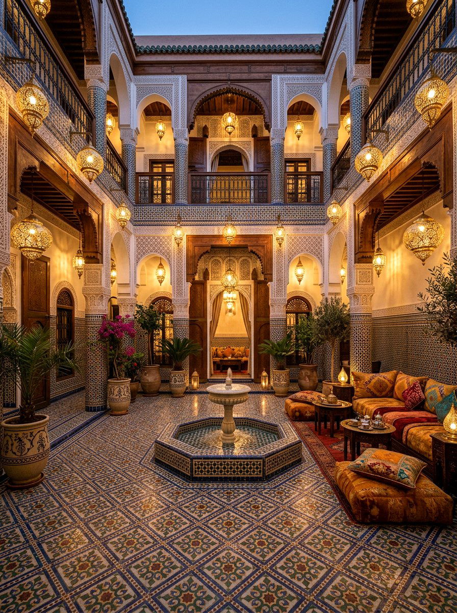 Moroccan lantern courtyard - 25 Spring Outdoor Candle Ideas