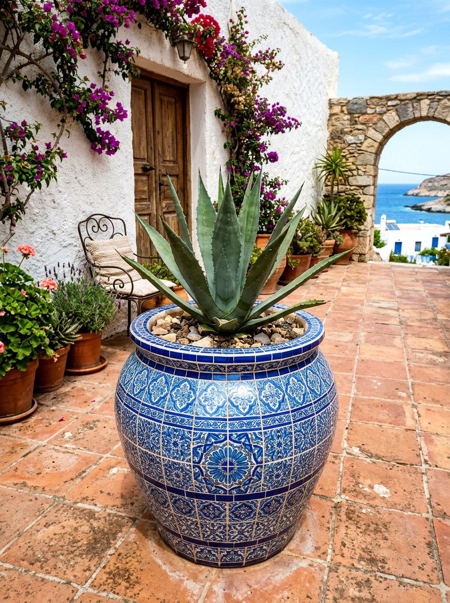 Mosaic Flower Pot - 25 Spring Clay Pot Craft Ideas