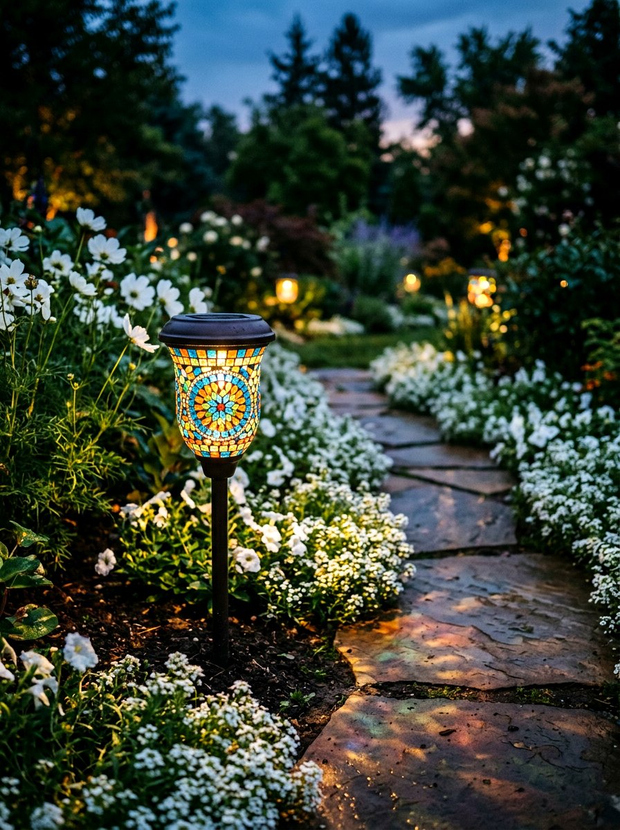 Mosaic Solar Light - 25 Spring Mosaic Garden Decor Ideas