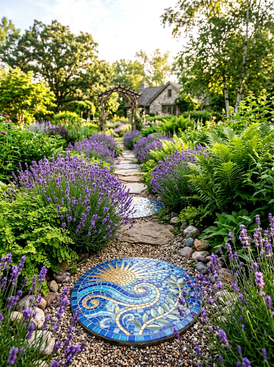 Mosaic Stepping Stone - 25 Spring Garden Art Ideas