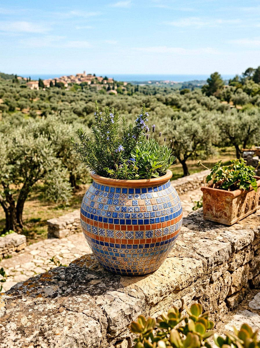 Mosaic Style Pot - 25 Spring Planter Painting Ideas