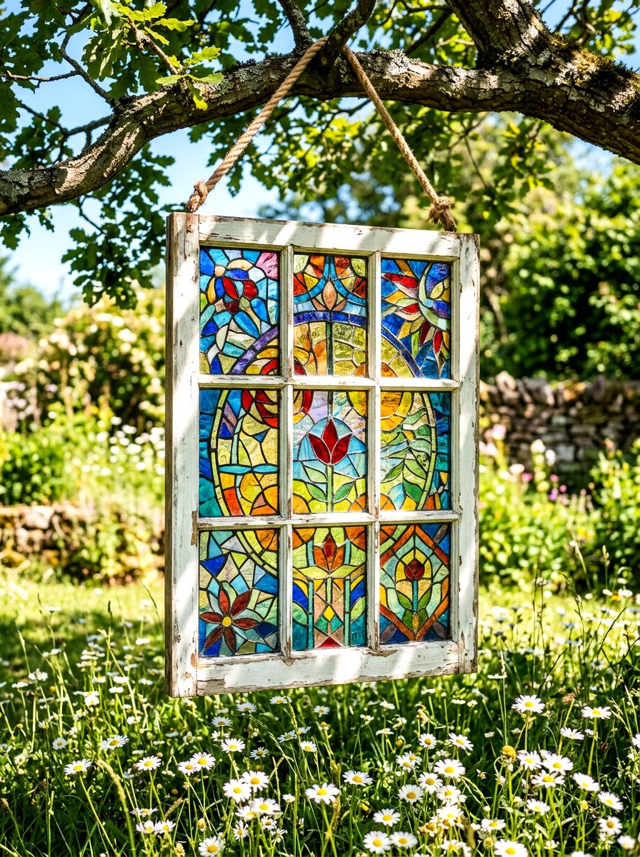Mosaic Window Frame - 25 Spring Mosaic Garden Decor Ideas