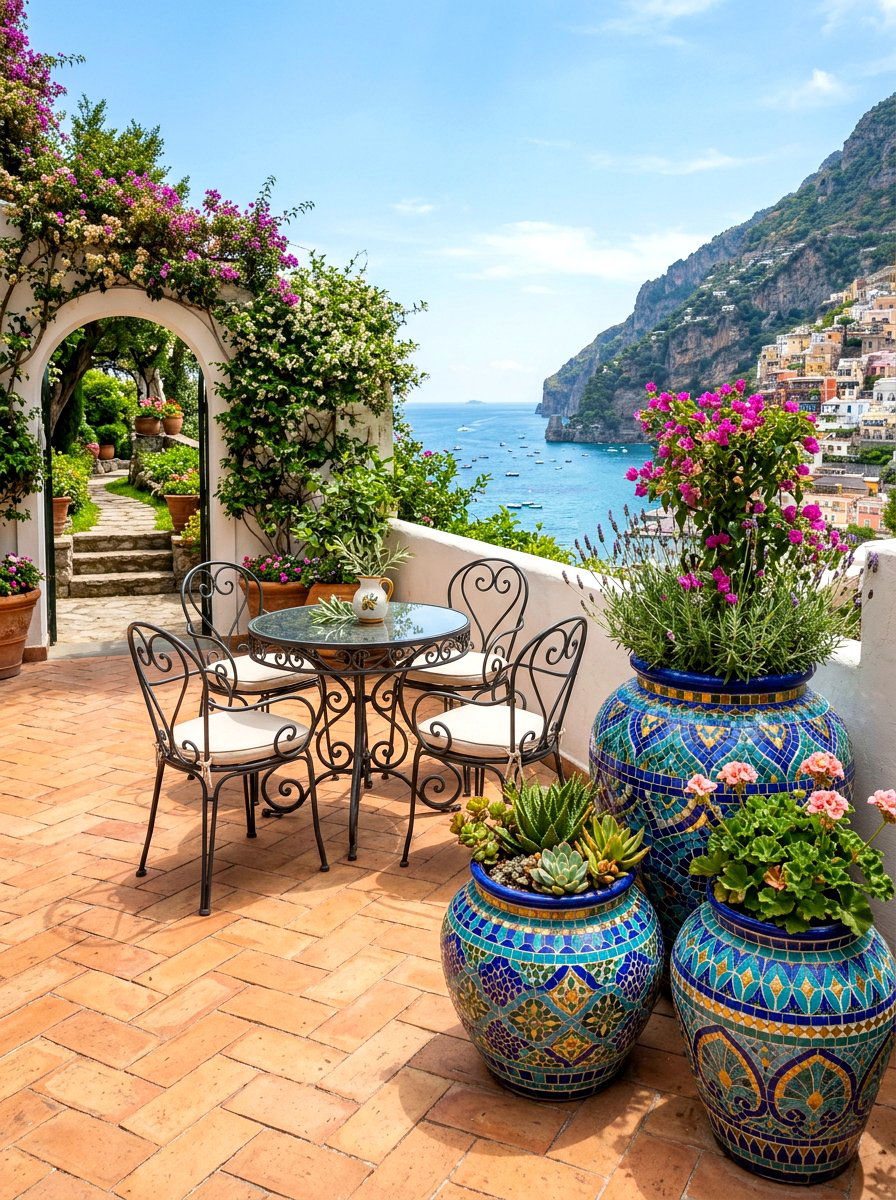 Mosaic tile garden pots - 25 Spring Terracotta Pot Craft Ideas