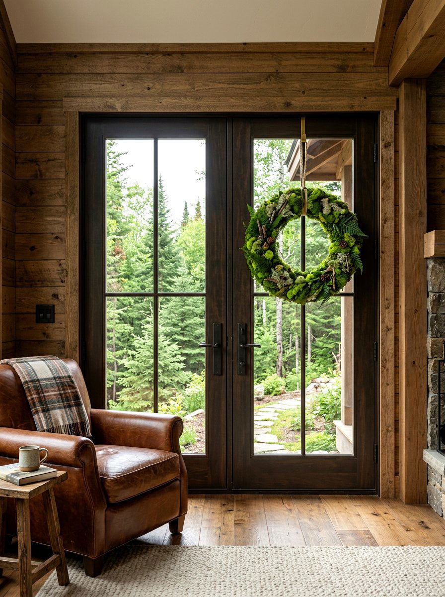 Moss Accent - 25 Spring French Door Decor Ideas