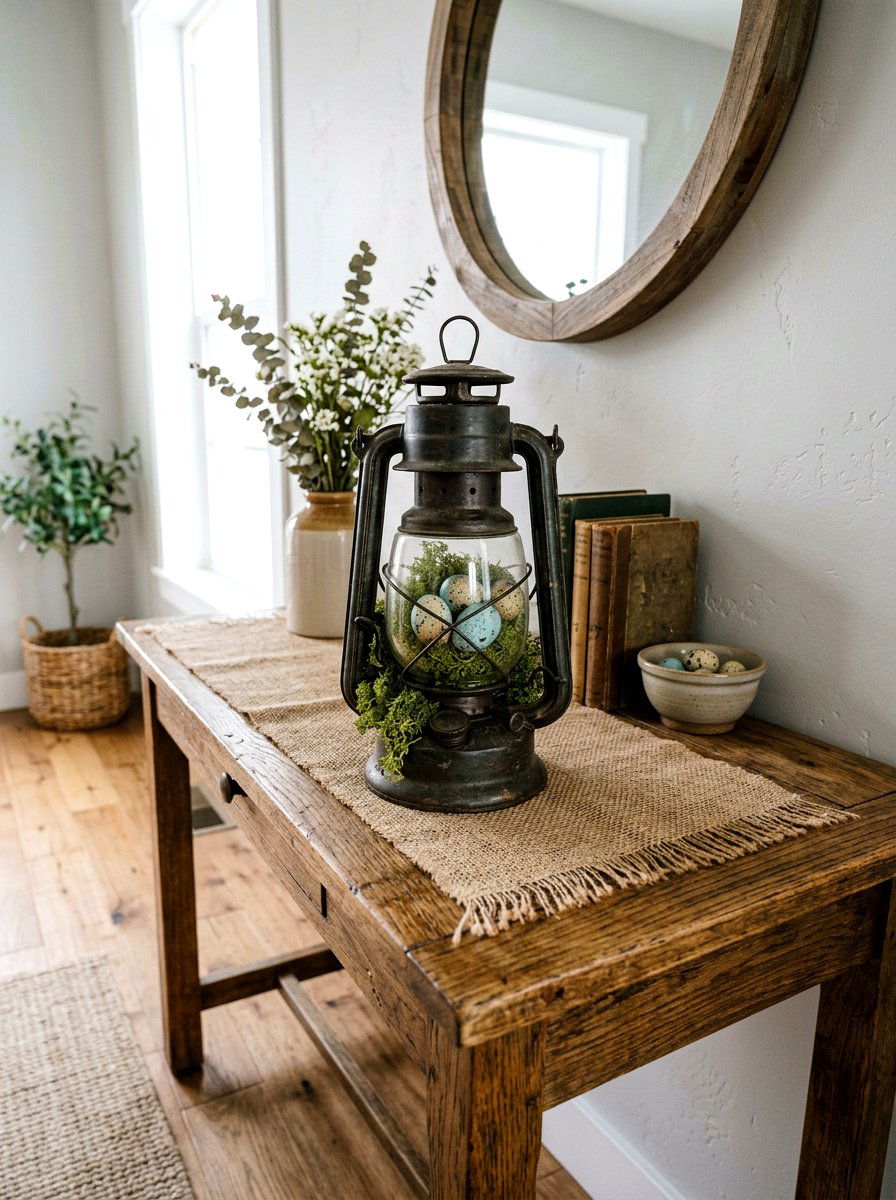 Moss And Egg Farmhouse Lantern - 25 Spring Lantern Decor Ideas