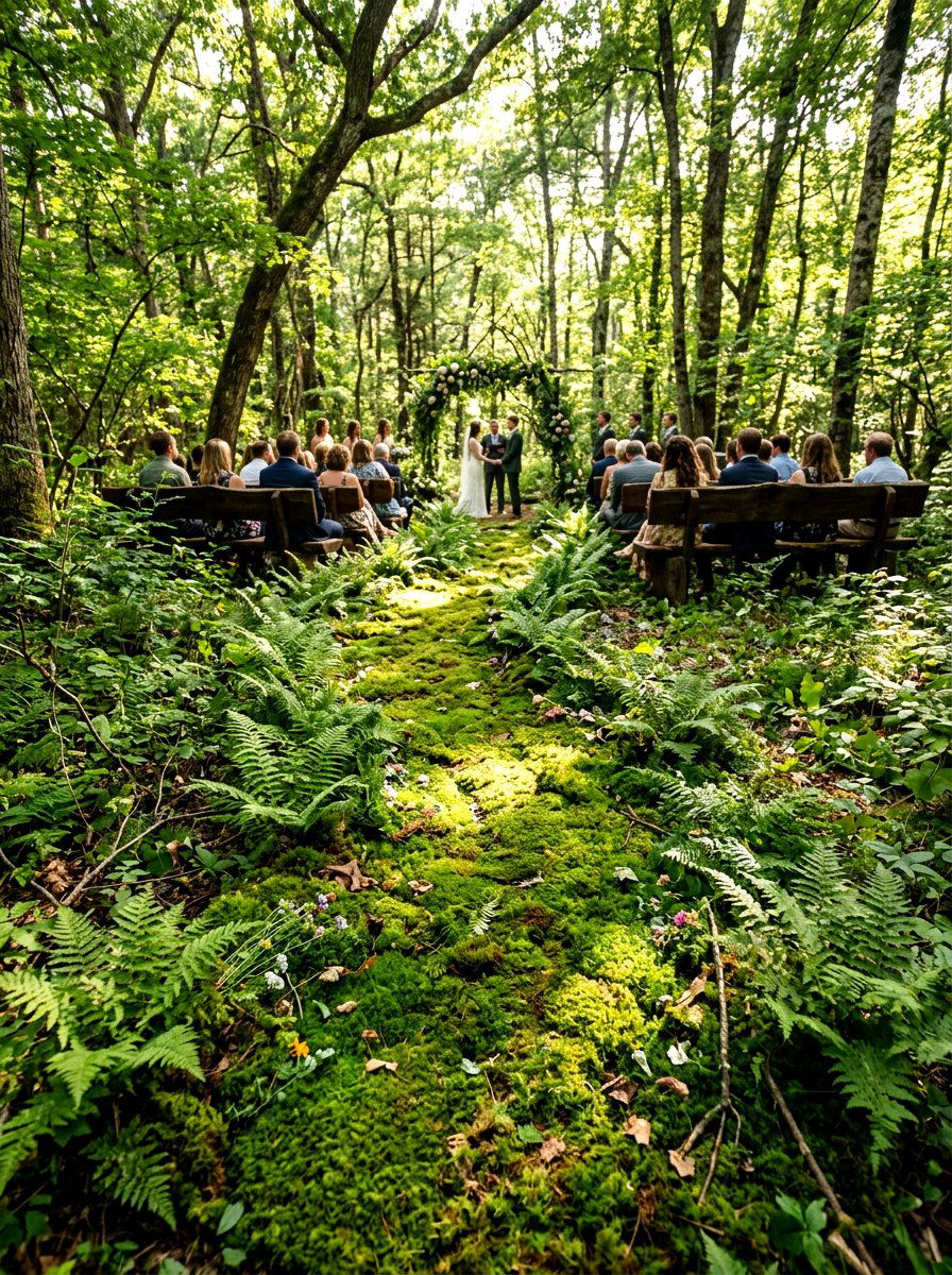 Moss And Fern Path - 25 Spring Wedding Aisle Decor Ideas