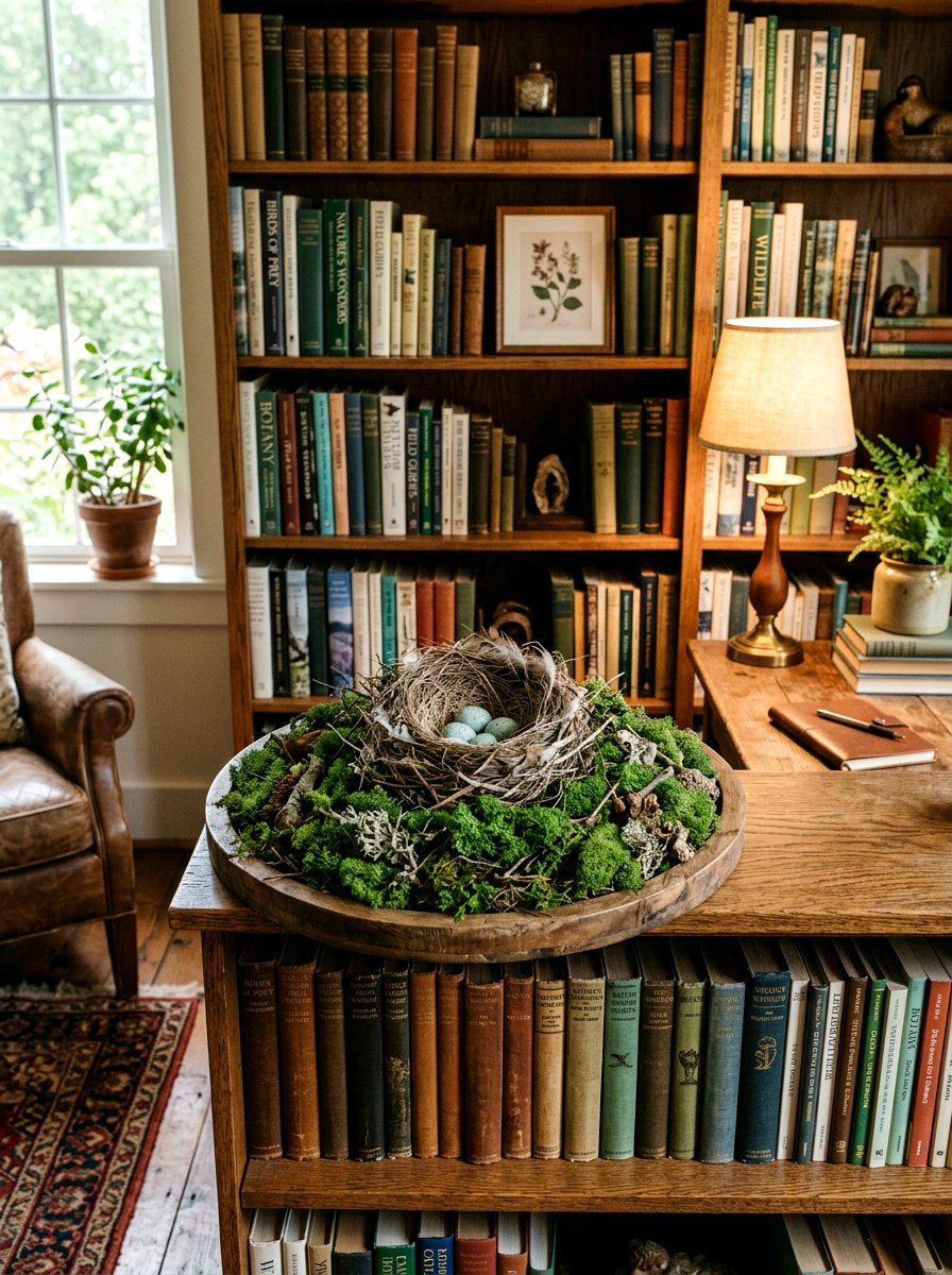 Moss And Nest Tray - 25 Spring Decorative Tray Ideas