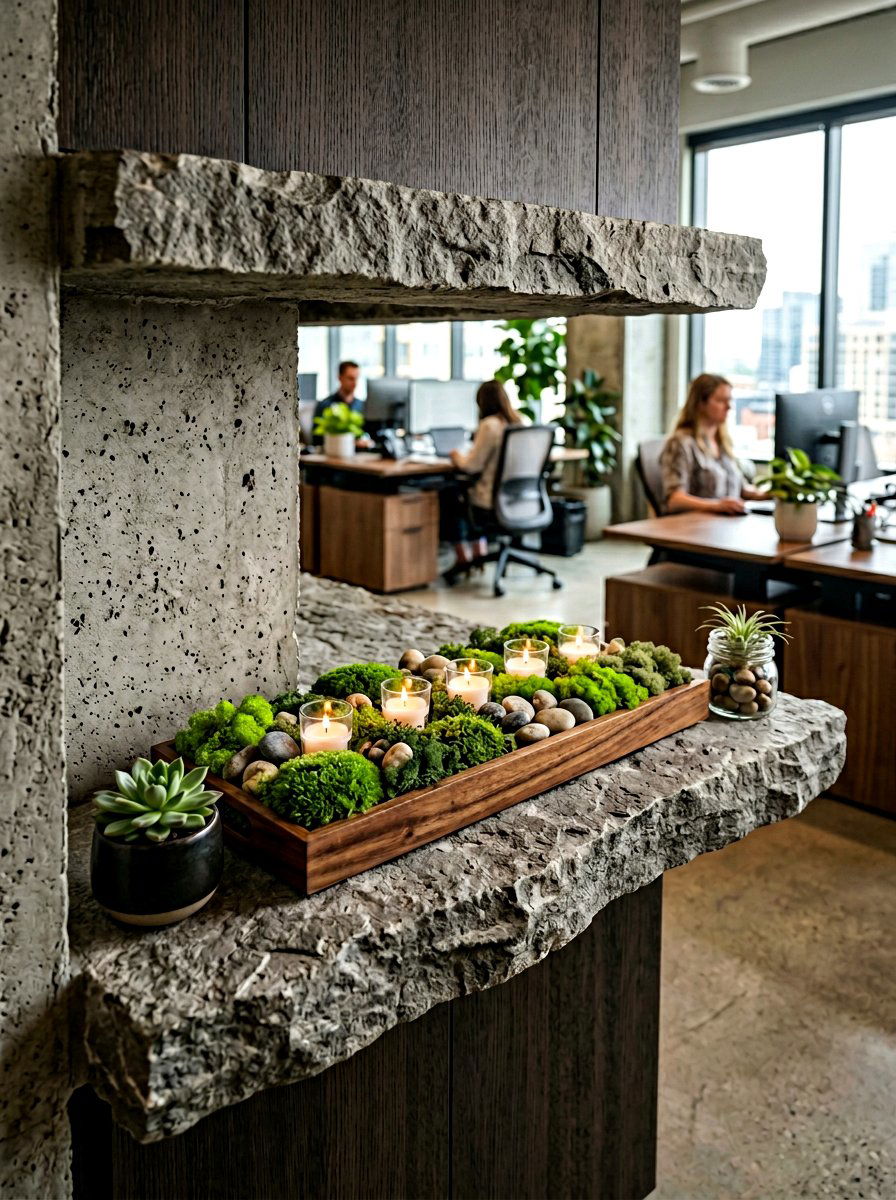 Moss And Stone Decor - 25 Spring Shelf Vignette Ideas