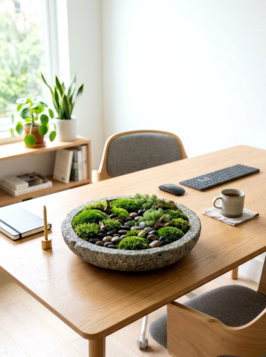 Moss And Stone Display - 25 Spring Vignette Ideas